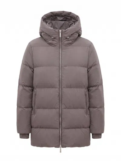 Moorer Long-sleeve Casual Jacket In Brown