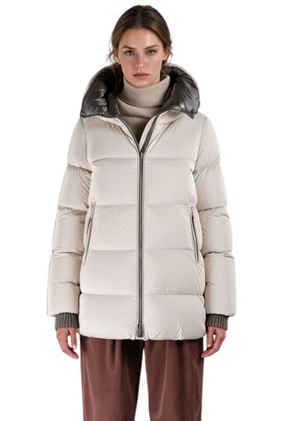 Moorer Carinzia-os Down Coat Stone In Neutral