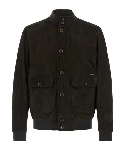 MOORER MOORER CARLOS BUTTONED BOMBER JACKET