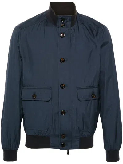 Moorer Carlos-go Zip-up Jacket In Blue