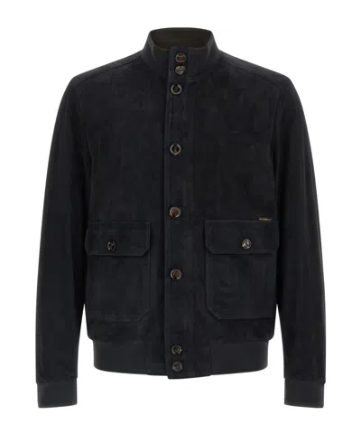 MOORER MOORER CARLOS BUTTON-FRONT BOMBER JACKET