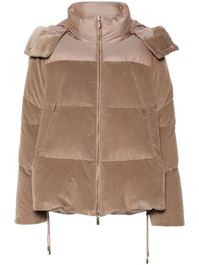 Moorer Carola Puffer Jacket In Brown