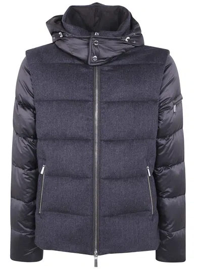 Moorer Casciano Hooded Down Jacket In Blue