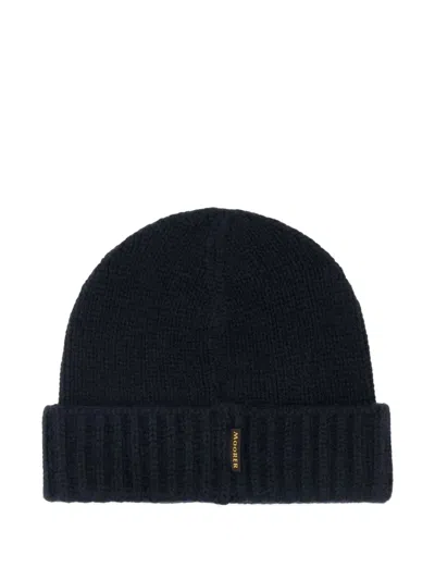 Moorer Cashmere Beanie Hat In Blue