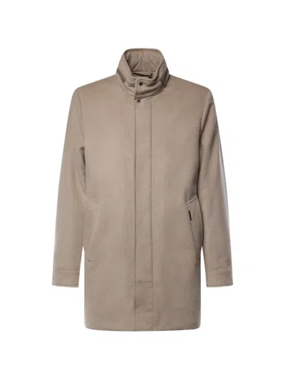 Moorer Cashmere High-neck Coat In 뉴트럴