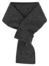 Moorer Twisted Mongolian Cashmere Scarf With Contrast Detail In Black