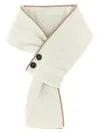 Moorer Twisted Mongolian Cashmere Scarf With Front Button Detail In Gold