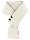 Moorer Twisted Mongolian Cashmere Scarf With Front Button Detail In Gold