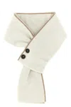 Moorer Twisted Mongolian Cashmere Scarf With Front Button Detail In Gold