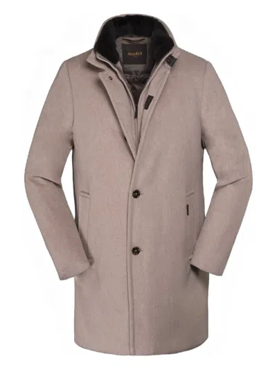 Moorer Cashmere Single-breasted Coat In Neutral