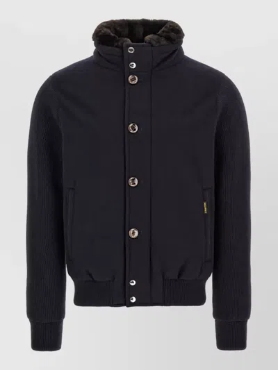 Moorer Cashmere Wool Ribbed Bomber Jacket