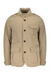 Moorer Casual Beige Jacket With Elegant Button Closure In Brown