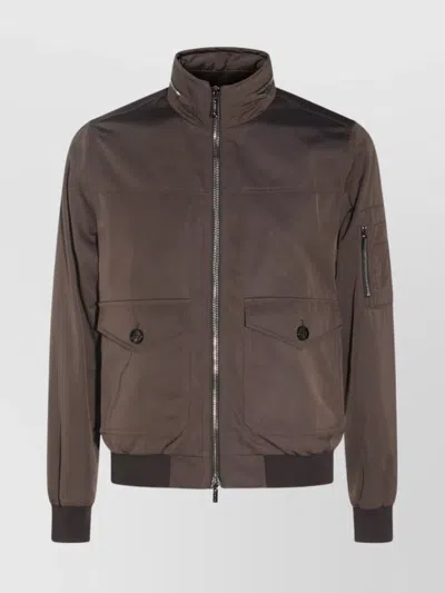 Moorer Casual Jacket With Flap Pockets And High Collar In Beaver