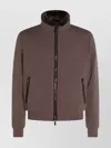 Moorer Casual Jacket With Fur Collar And Ribbed Finish In Brown