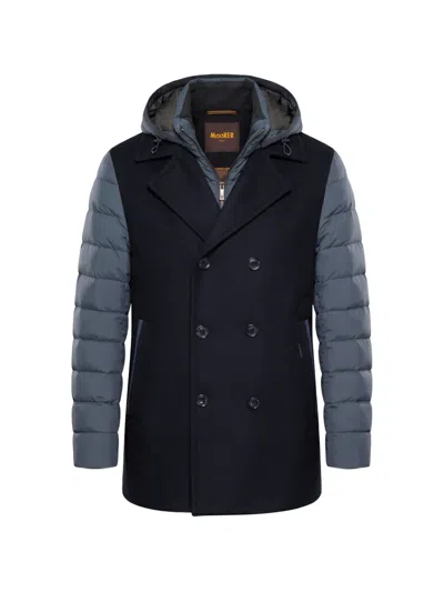Moorer Cecco-led Quilted Double-breasted Coat In Blue