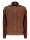 Moorer Leather Bomber Jacket In Brown