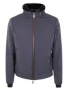 Moorer High Collar Long Sleeve Jacket In Gray
