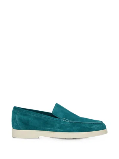 Moorer Cezanne-p5 Suede Slip-on Loafers In Blue