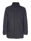 Moorer High Neck Padded Jacket With Cuff Straps In Blue