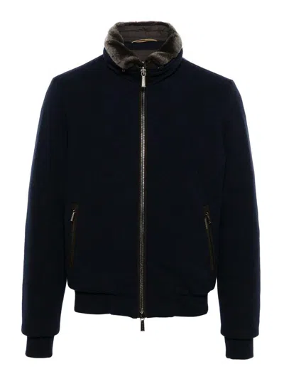 MOORER CHAQUETA ALCOCHADA - AZUL OSCURO