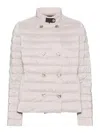 Moorer Double-breasted Quilted Down Coat With Shiny Buttons In Light Grey