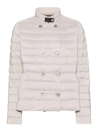 Moorer Quilted Padded Jacket In Light Grey
