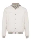Moorer Darren Ribbed Jacket In Cream