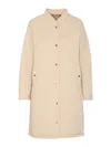 Moorer High Collar Quilted Long Length Jacket In Neutral