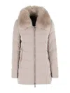 Moorer Dorado Fur Os Quilted Hazelnut Down Jacket In Neutral