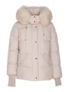 Moorer Quilted Jacket With Removable Fur Hood In White