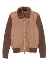 Moorer Shearling-down Campiglio Bomber Jacket In Animal Print