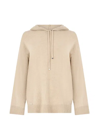Moorer Charu-pkt Drawstring-hoodie Knitted Hoodie In Neutral
