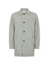 Moorer Checked Button Coat In Gray