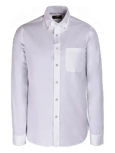 Moorer Chest-pocket Button-down Shirt In White