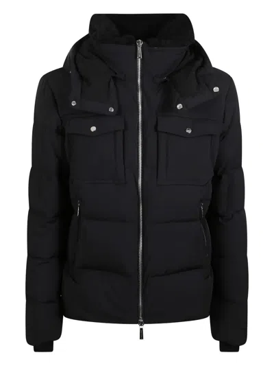 Moorer Elegant Wool Blend Overcoat For Men In Black