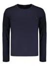 Moorer T-shirt Navy With Long Sleeves In Blue