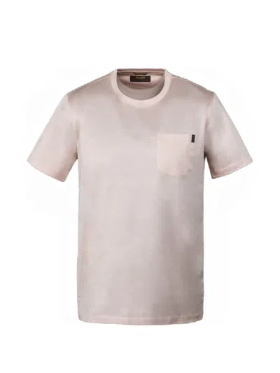Moorer Chest-pocket Crew-neck T-shirt In Pink