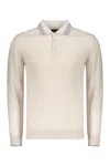 Moorer Chic Light Sweater With Polo Collar In Neutral