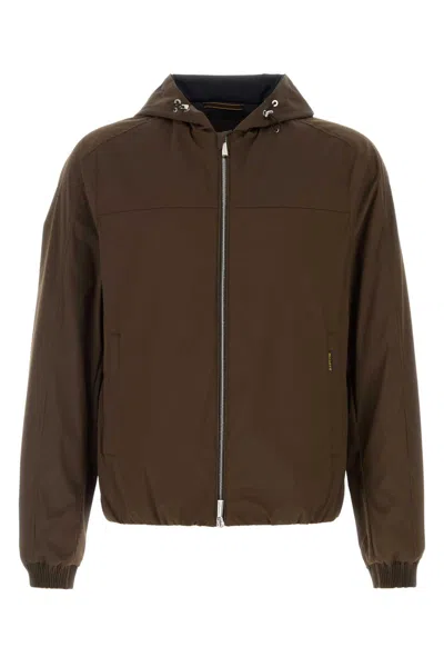 MOORER CHOCOLATE STRETCH POLYESTER ALBORI JACKET