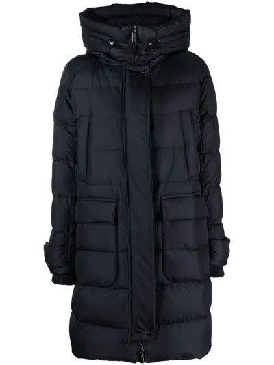 Moorer Hooded Padded Coat In Blue