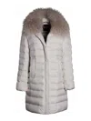 Moorer Cintias3 Long Jkt With Fur In White