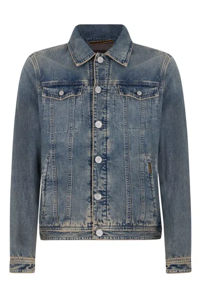 Moorer Classic And Versatile Blue Denim Jacket