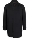 Moorer Classic-collar Trench Coat In Blue