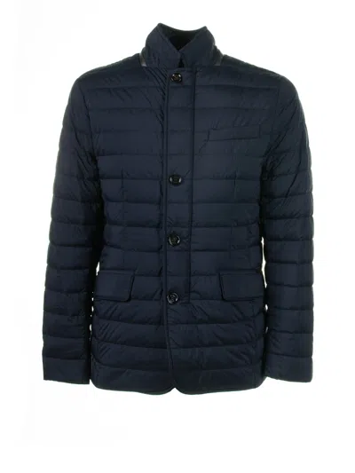 Moorer Classic Fit Three Button Jacket In Blue