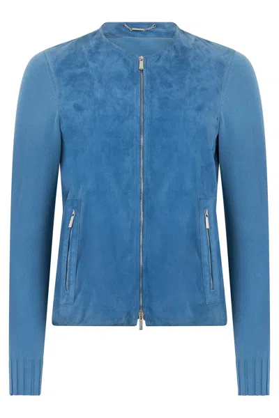 Moorer Classic Modern Blue Denim Jacket For Men