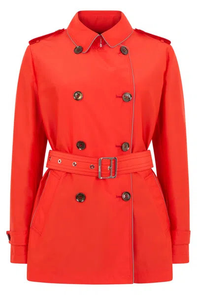 Moorer Classic Red Trench With Belt And Buttons