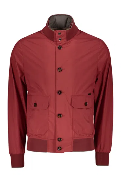 Moorer Claudio Techno Fabric Jacket In Red