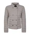 Moorer Clement Double-breasted Short Down Jacket In Gray