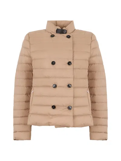 Moorer Clement-s3 Double-breasted Down Jacket In Neutral