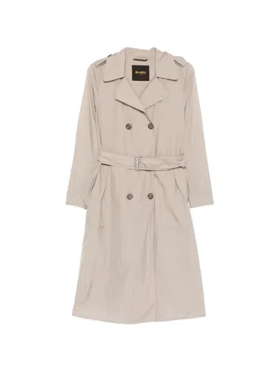 Moorer Cleopatra Belted Double-breasted Trench Coat In Pink